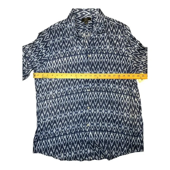 Club Room Mens Blue Breeze Linen Button Down, Large - Picture 5 of 6